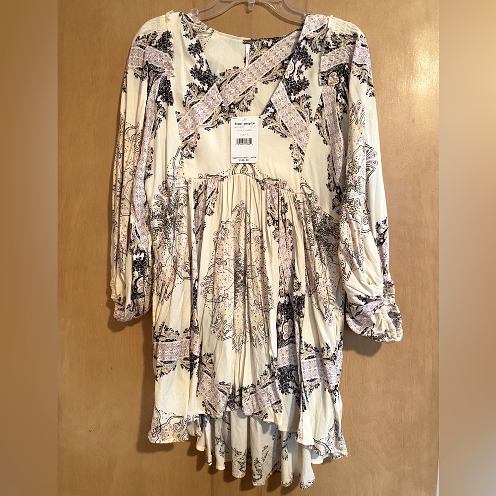 Free People ivory dress with mandala print size Small. NWT